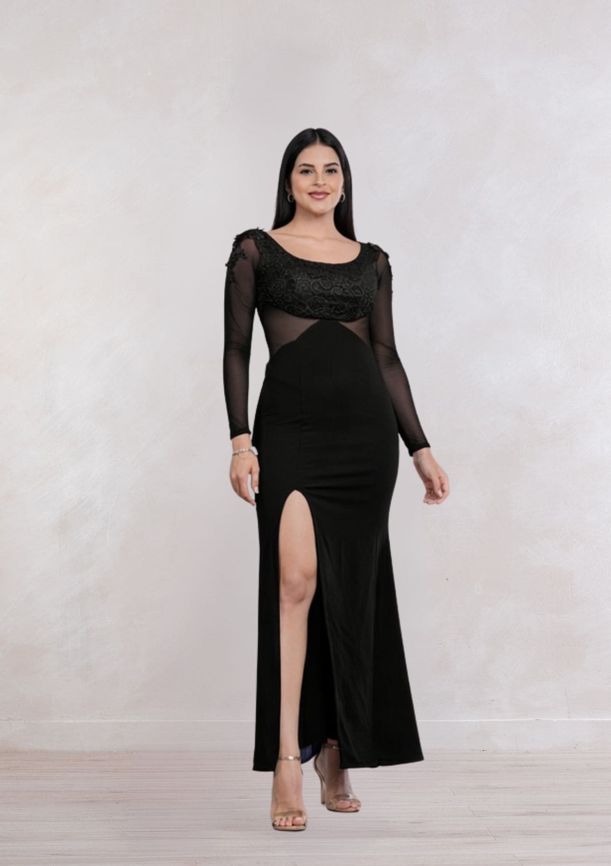 Vestido Katty Maxi Ajustado Elegante de Fiesta Mujer