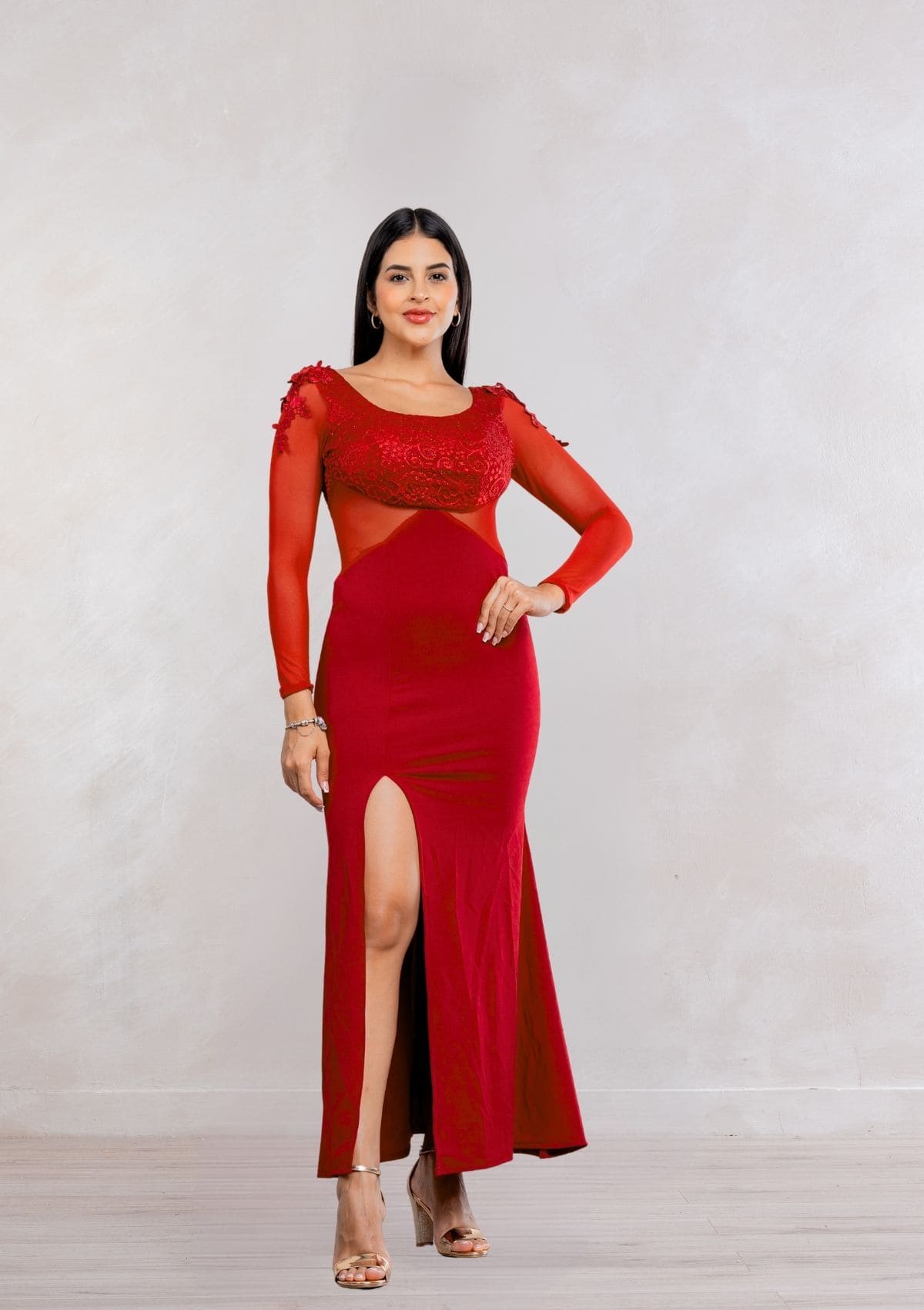 Vestido Katty Maxi Ajustado Elegante de Fiesta Mujer