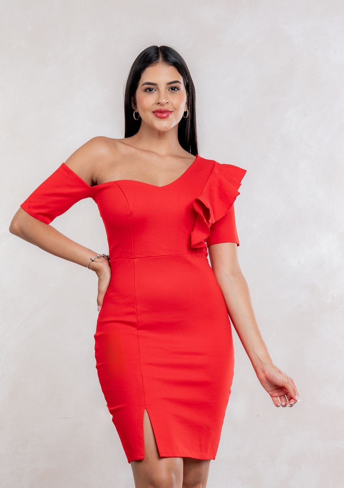 Vestido Leya Midi Entallado Elegante Mujer