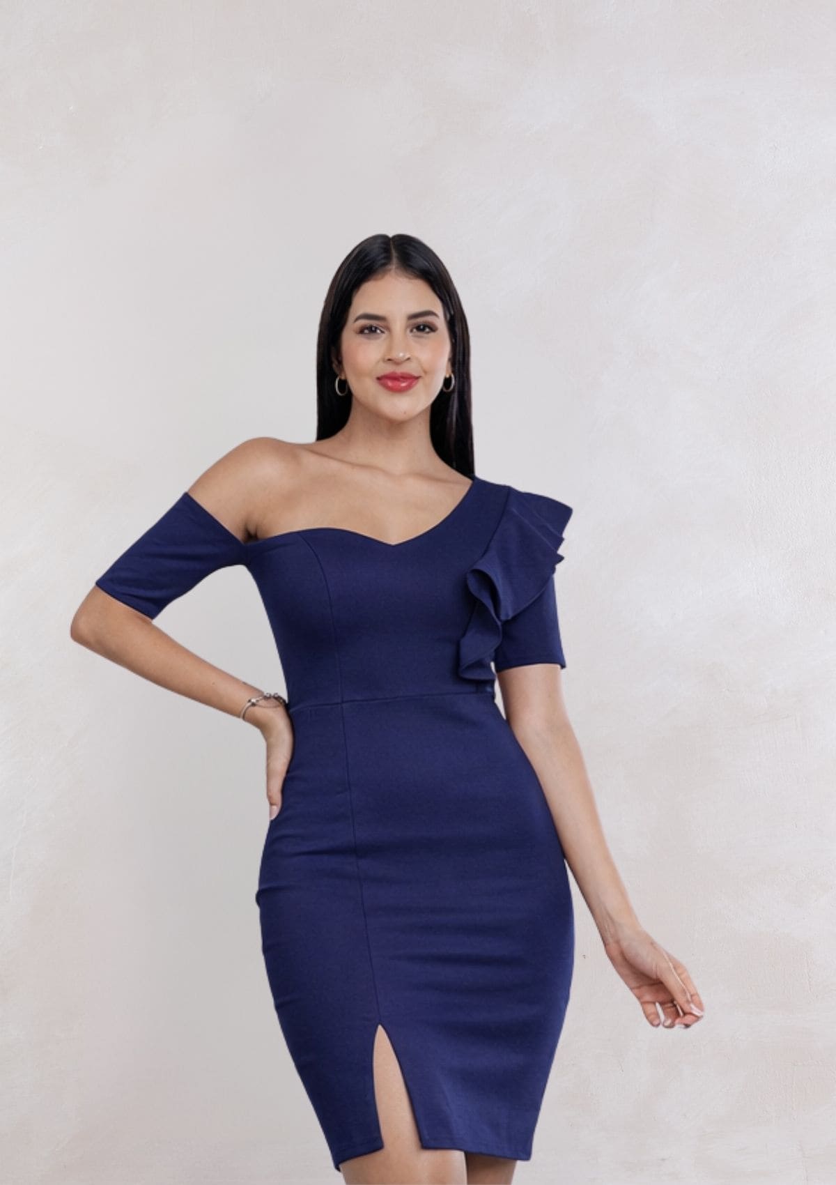 Vestido Leya Midi Entallado Elegante Mujer